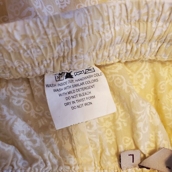 Womes Tiered Maxi Skirt Yellow Damask Peasant Summer - Picture 4 of 12